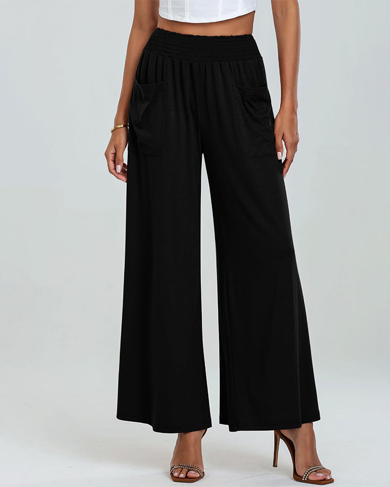 Pantalon Poche Taille Élastique Bootcut
