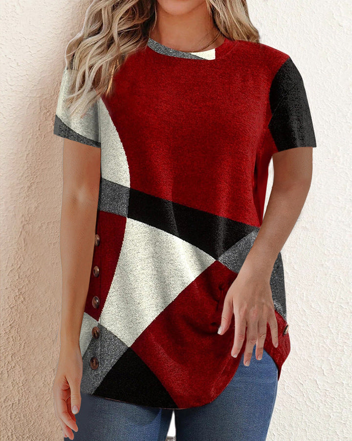 T-shirt z kontrastowym geometrycznym nadrukiem