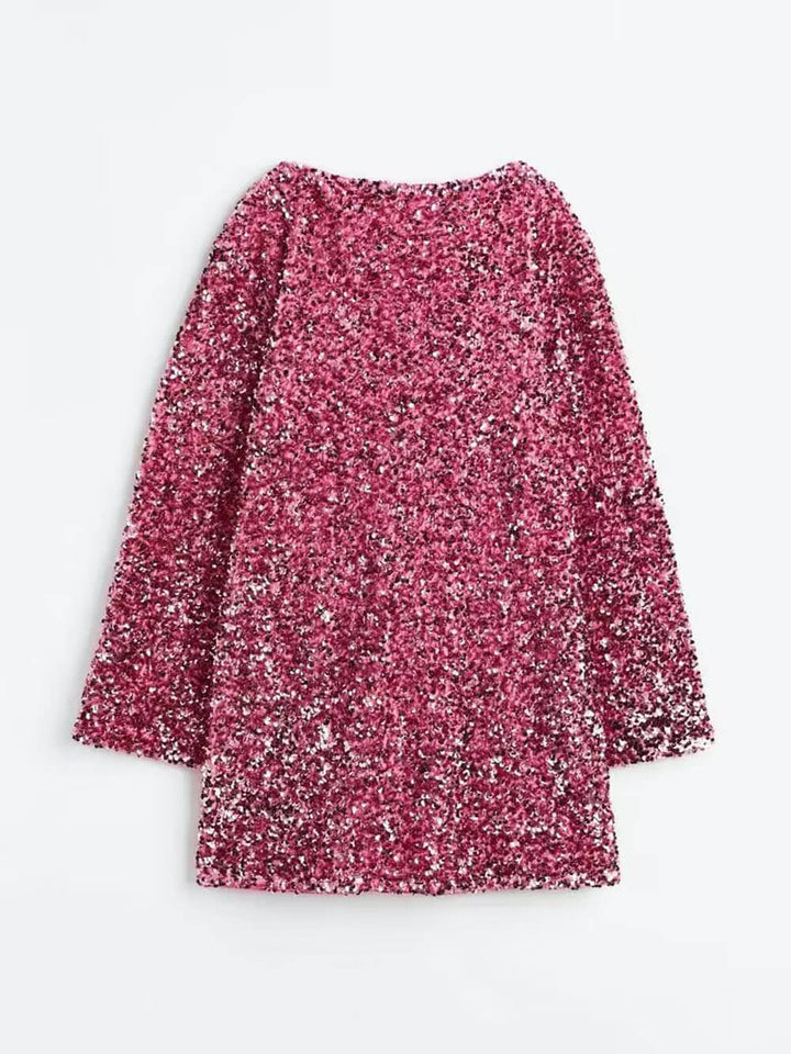 Marcelle | Robe à paillettes avec nœud et fermeture à nœud pour femmes