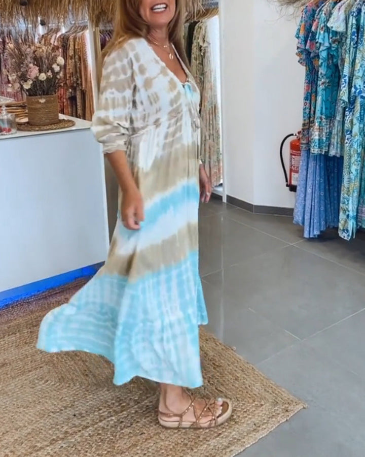 Robe décontractée à bretelles et imprimé contrasté