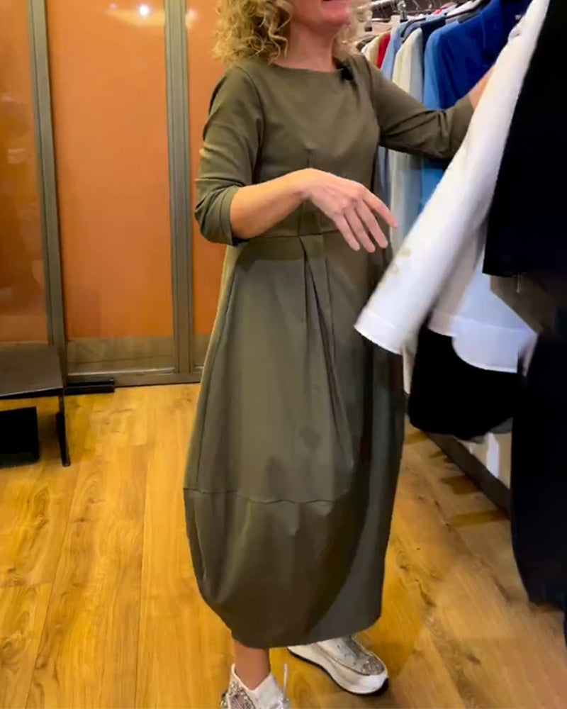 Robe à col rond et manches 2/3