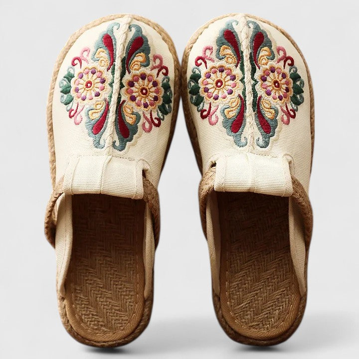 Marousse | Mules Florales Confortables Fait Main