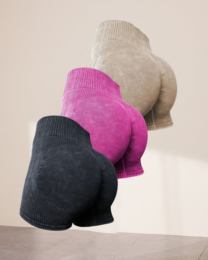 Short taille haute simple de couleur unie