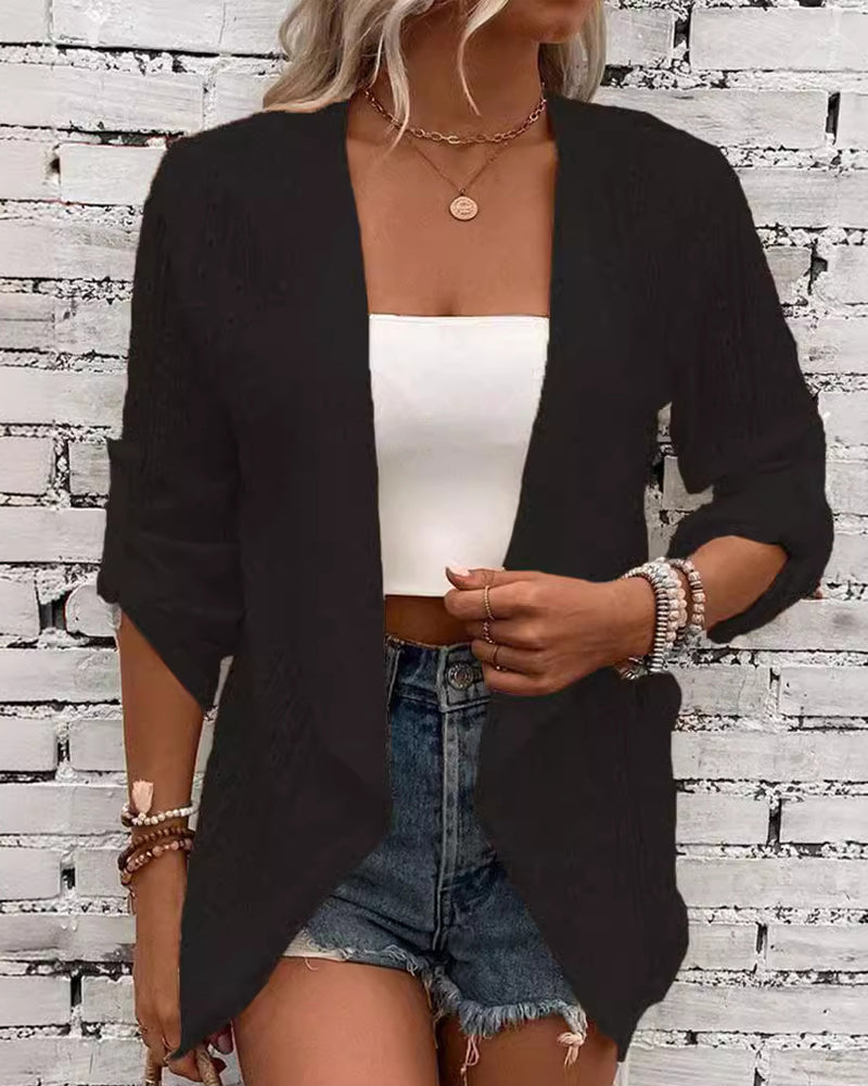 Cardigan élégant de couleur unie simple