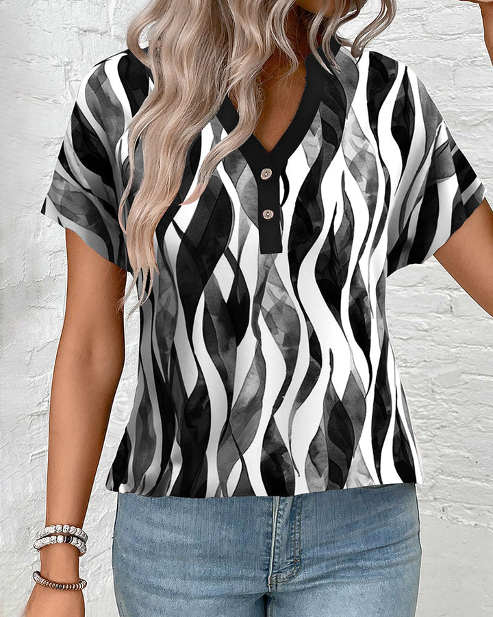 T-shirt casual z nadrukiem