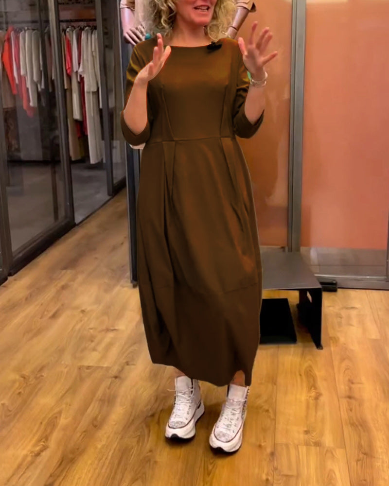 Robe à col rond et manches 2/3