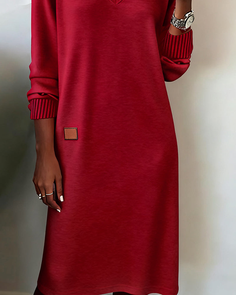 Robe Pull Col En V Élégante