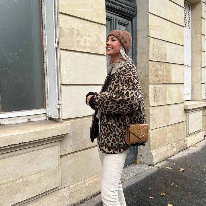 Aimée | Veste d'automne à imprimé léopard pour femmes