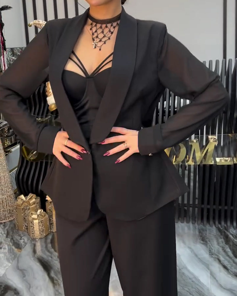 Manteau Élégant Uni Col