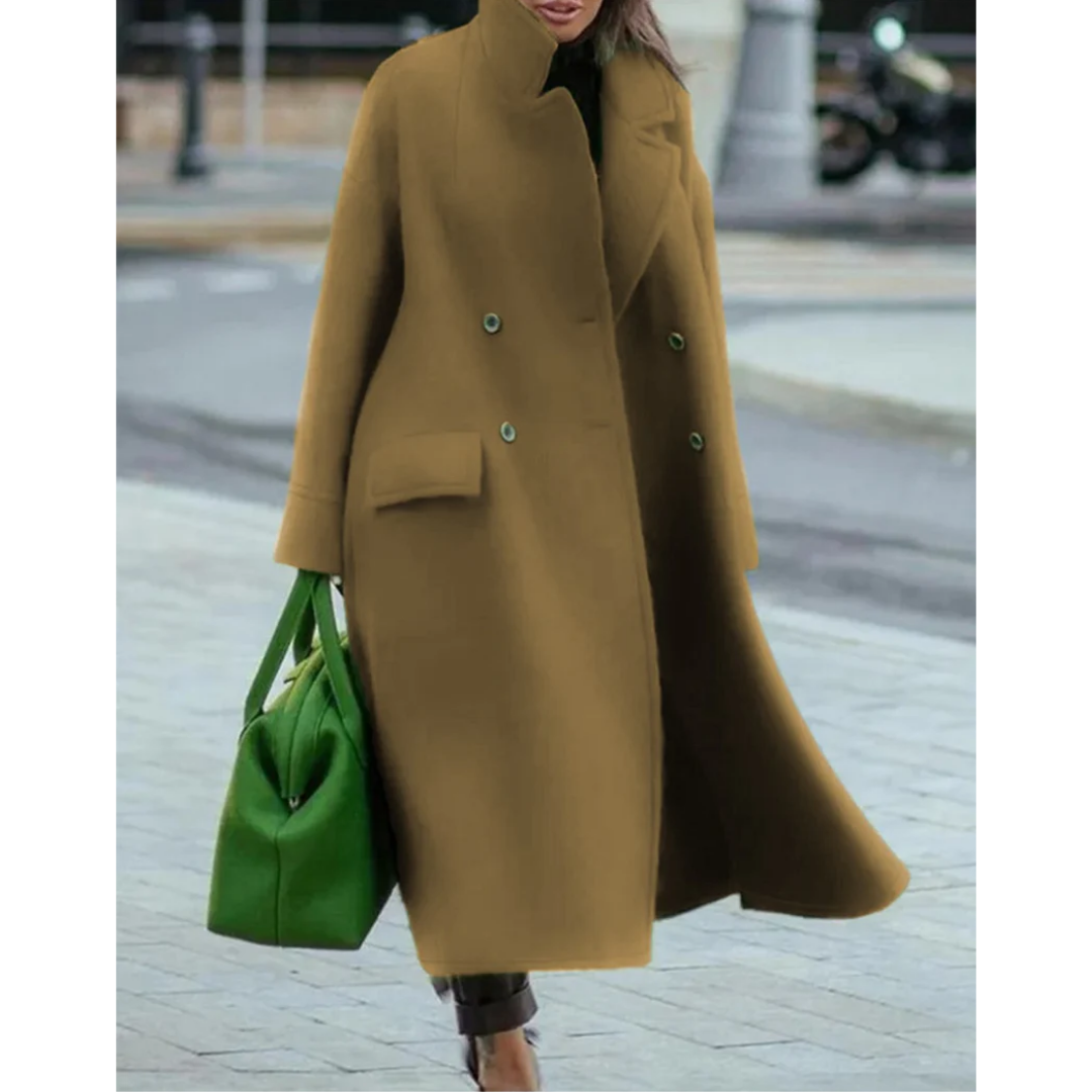 Alba | Long manteau chaud croisé pour femme