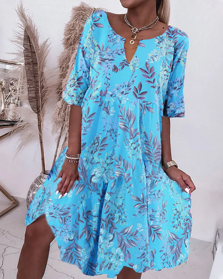 Robe droite à imprimé floral