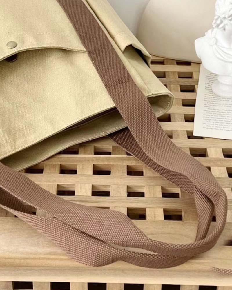 Sac en toile de grande capacité avec doubles poignées
