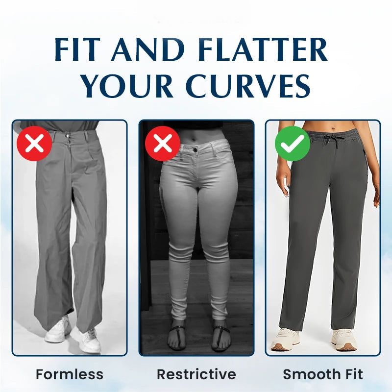 Pantalon Femme Ultra Élasticité Soie Glacée Confort Décontracté