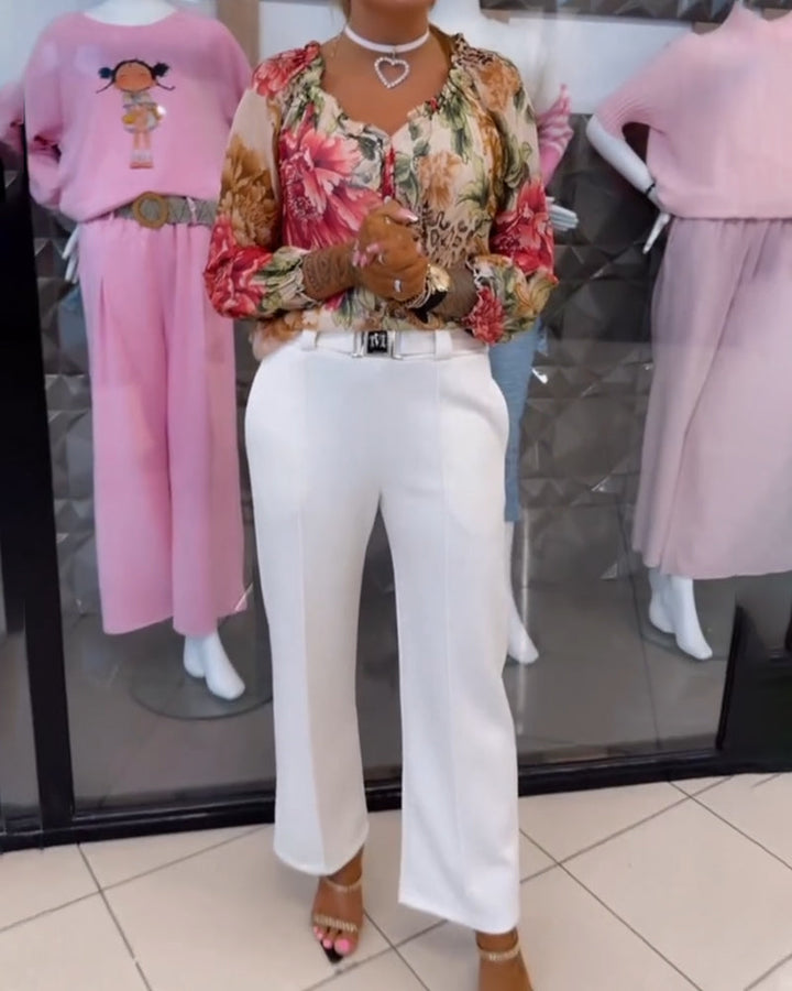 Spodnie casualowe o prostym kroju bootcut