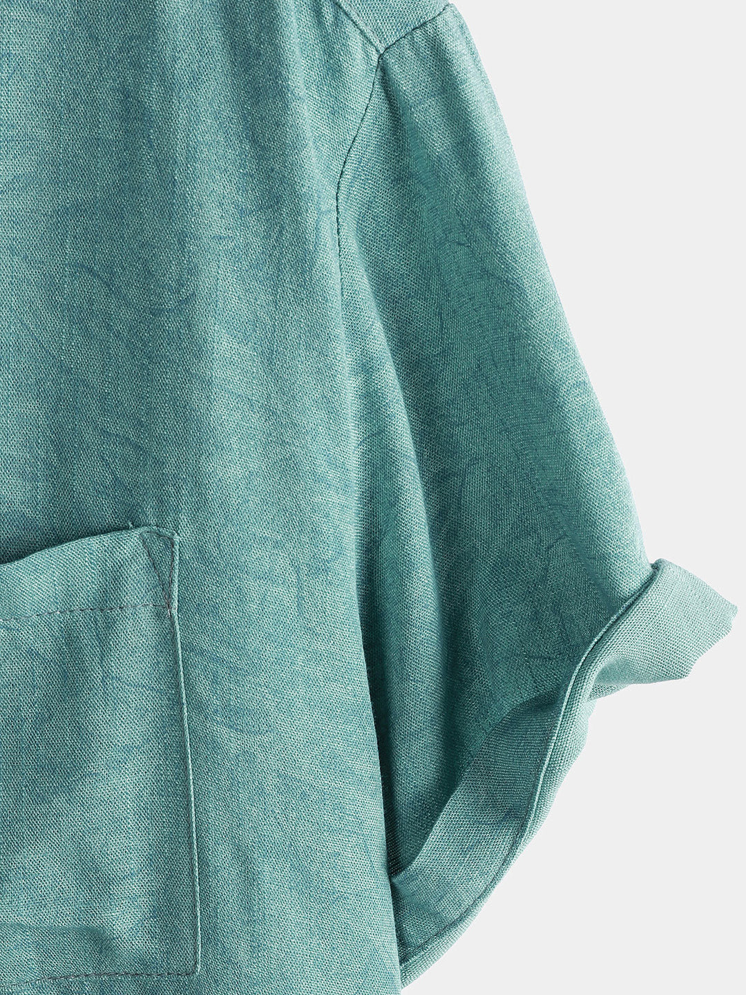 Męska letnia zielona casualowa koszula w stylu vintage z krótkim rękawem