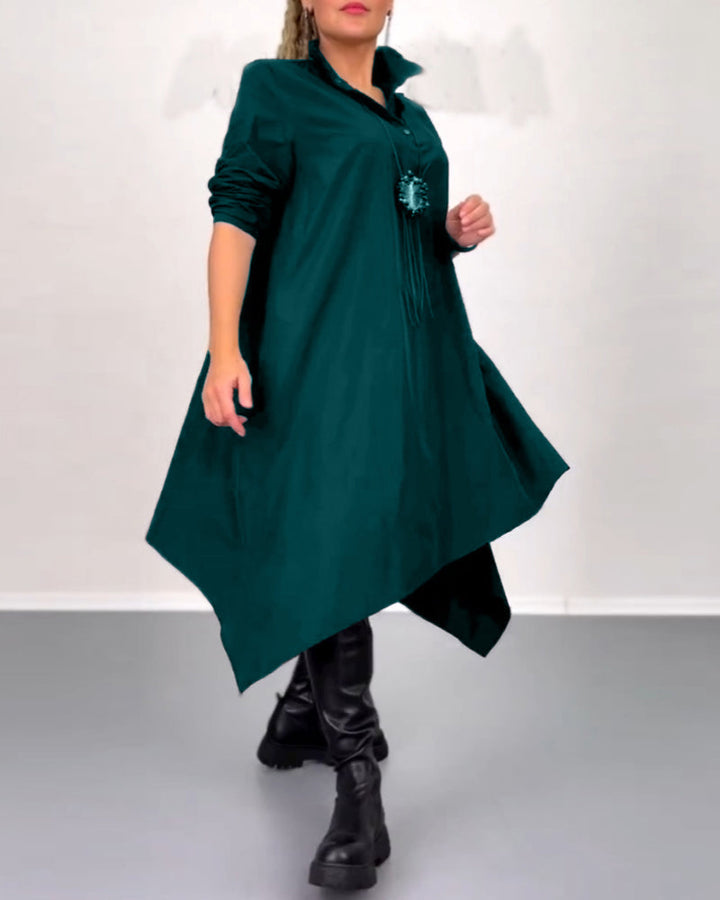 Robe décontractée irrégulière de couleur unie