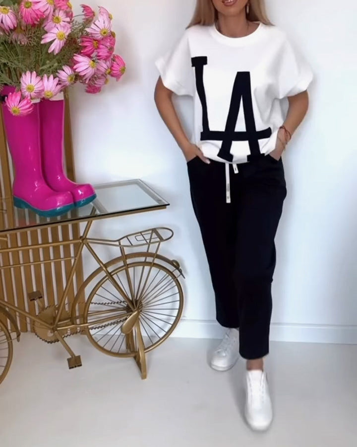 Zdefiniuj Casual Letter Print Sports