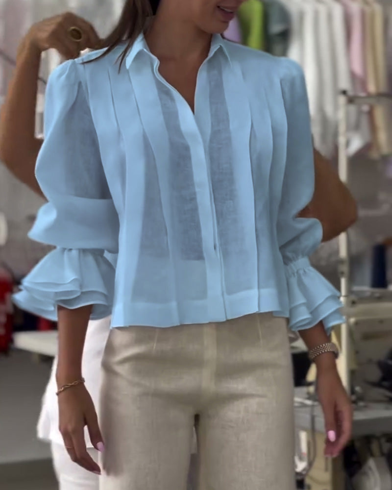 Chemise Manche Bouffante Volant