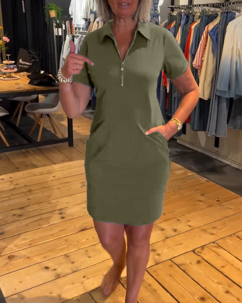 Robe Revers Fermeture éclair
