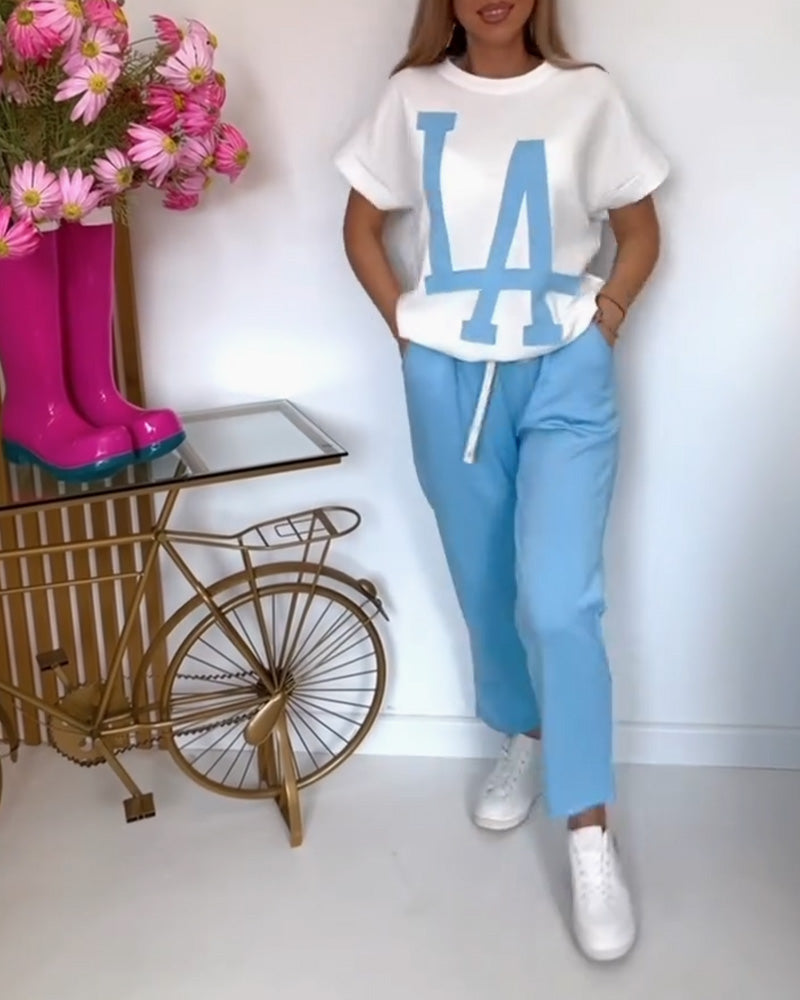 Zdefiniuj Casual Letter Print Sports