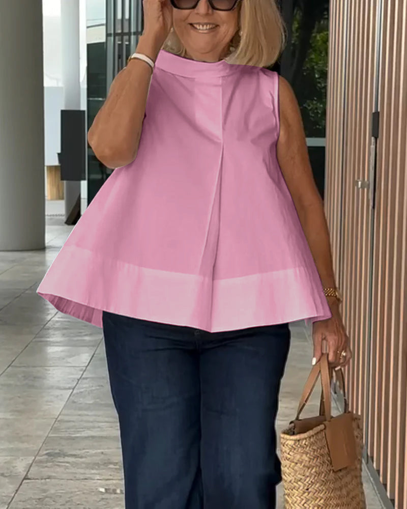 Blouse Sans Manches Unie Simple