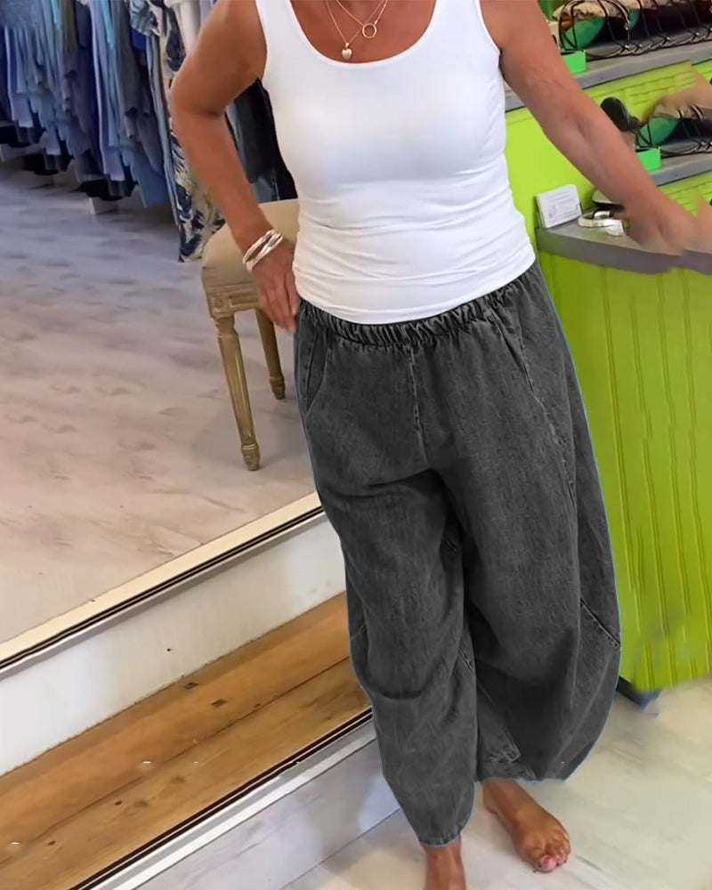 Jean Décontracté À Taille Élastique