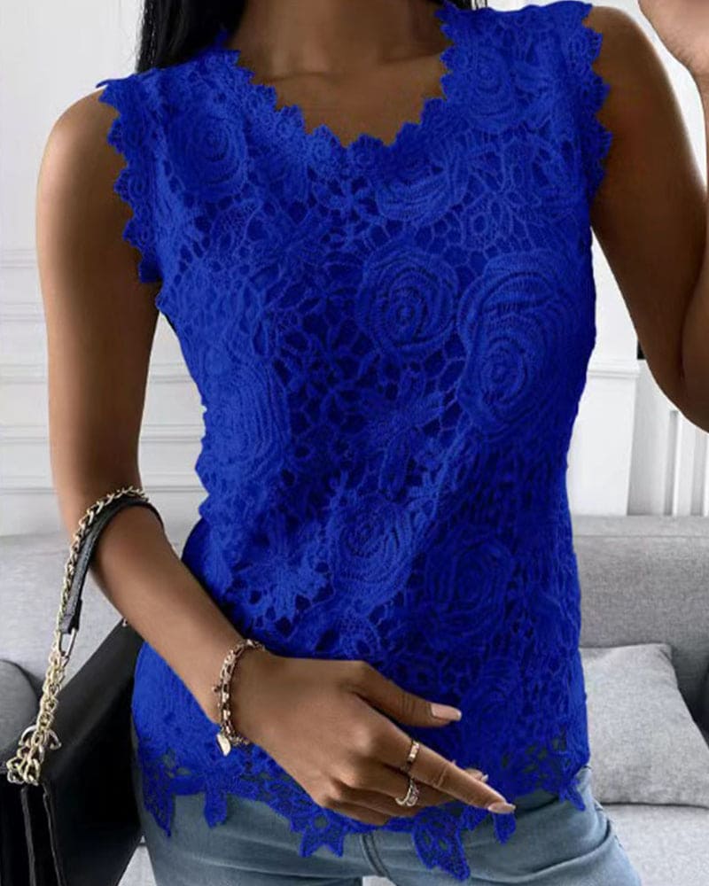 Adalina | Blouse d'Été en Dentelle sans Manches pour Femme