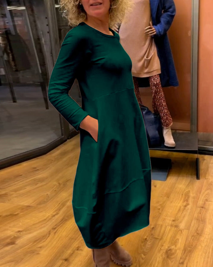 Elegancka jednokolorowa sukienka