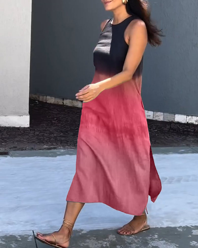 Robe sans manches et dégradé