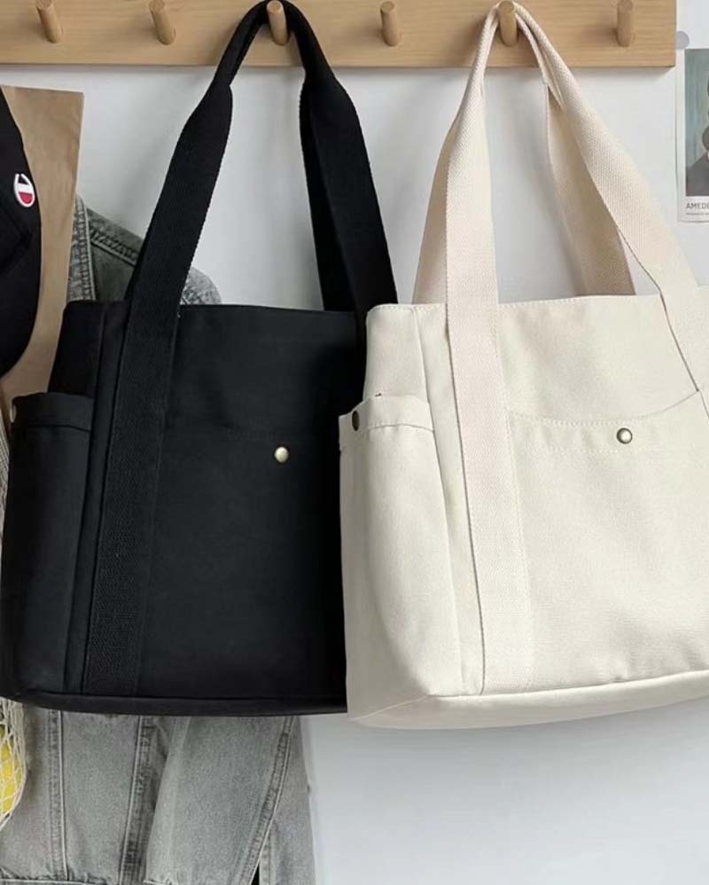Sac en toile de grande capacité avec doubles poignées