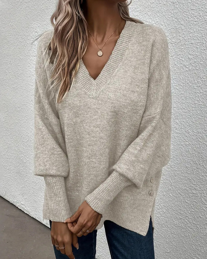 Pull Manche Lanterne Encolure En V
