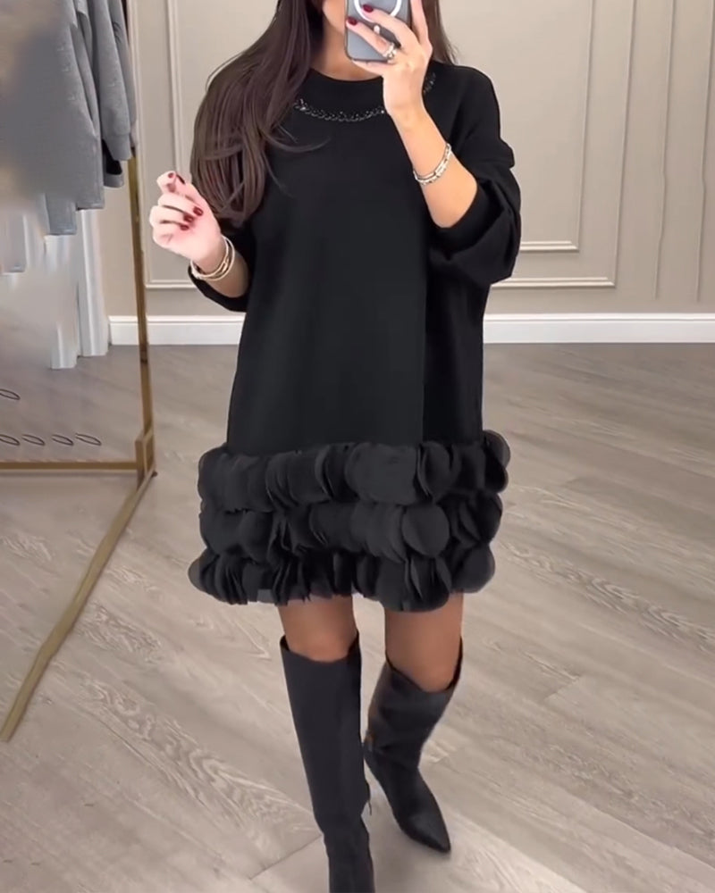Robe élégante avec pétales patchwork