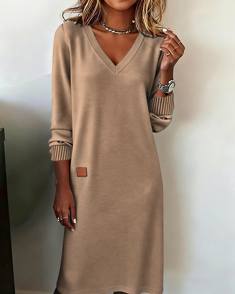 Robe Pull Col En V Élégante