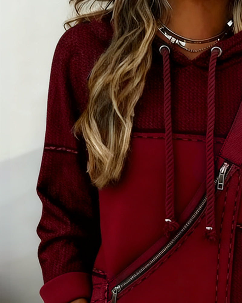Stylowa bluza z kapturem typu color-block