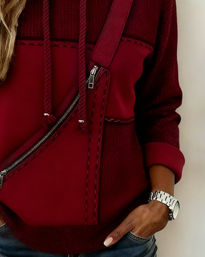 Stylowa bluza z kapturem typu color-block