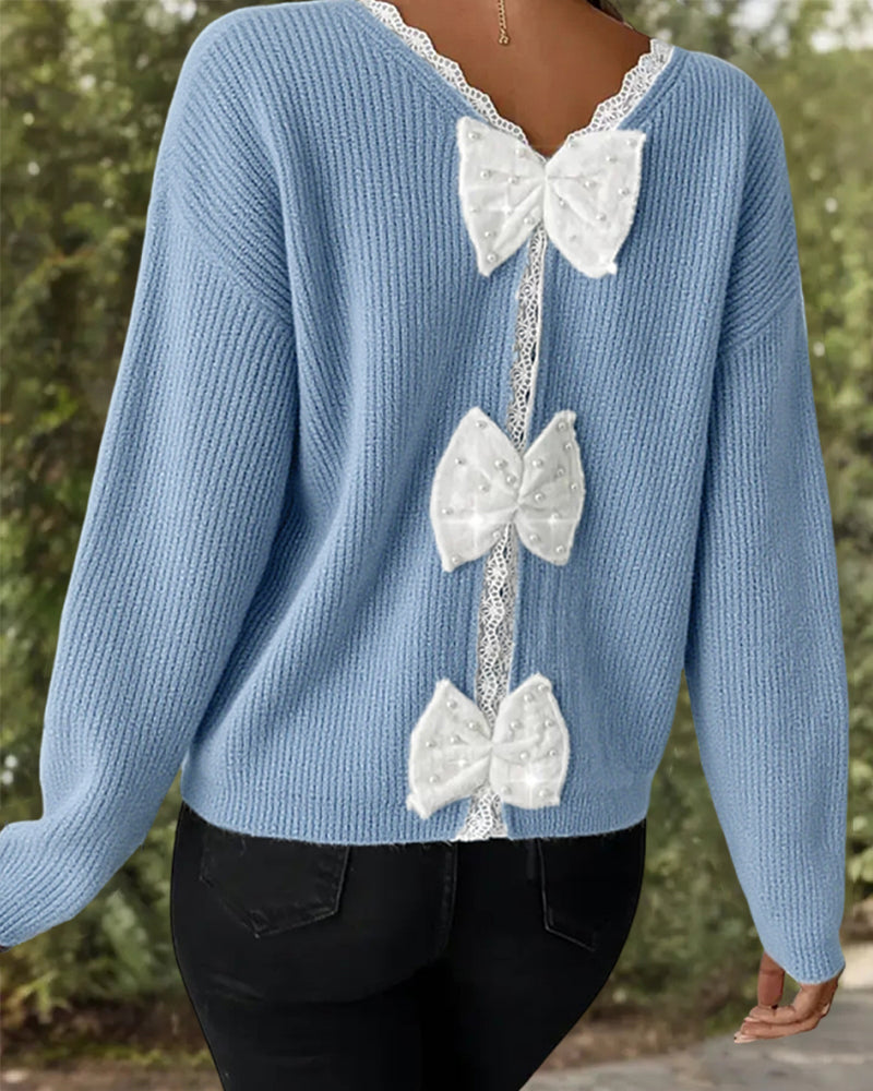 Pull Manches Longues Nœud Dans Le Dos