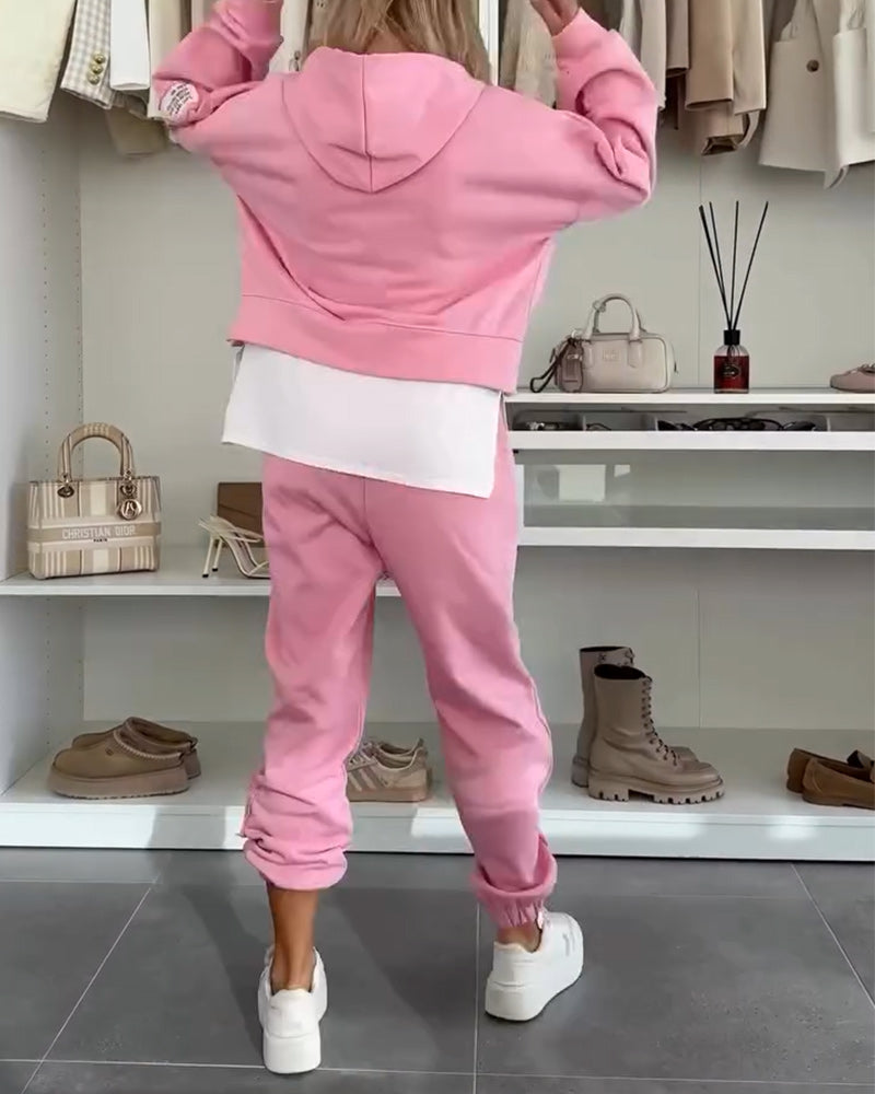 Ensemble Décontracté Sweat à Capuche Et Pantalon