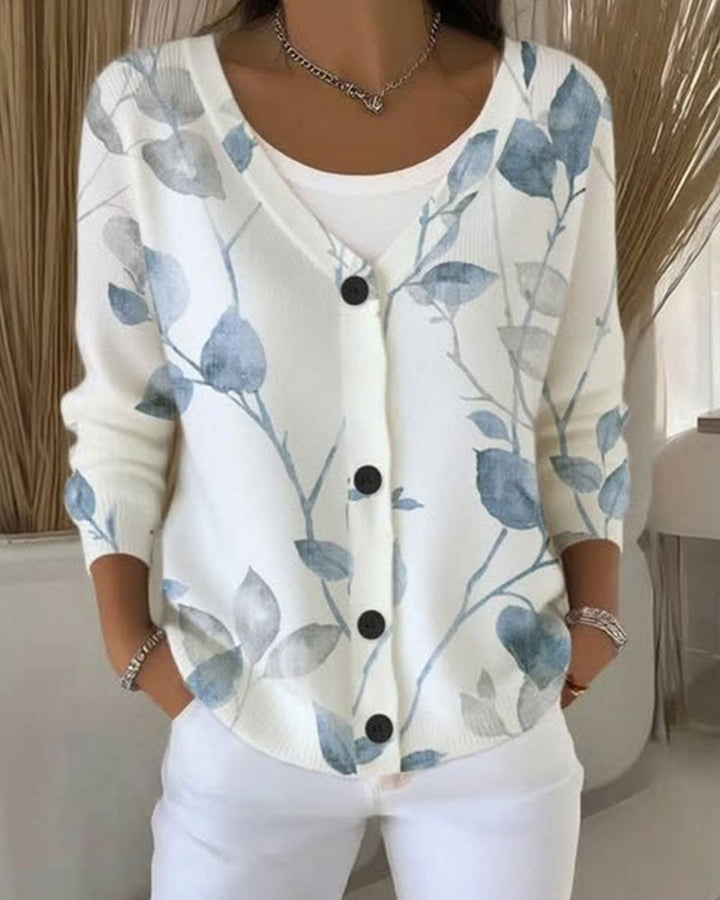Cardigan Avec Ambiance À Inspiration Botanique