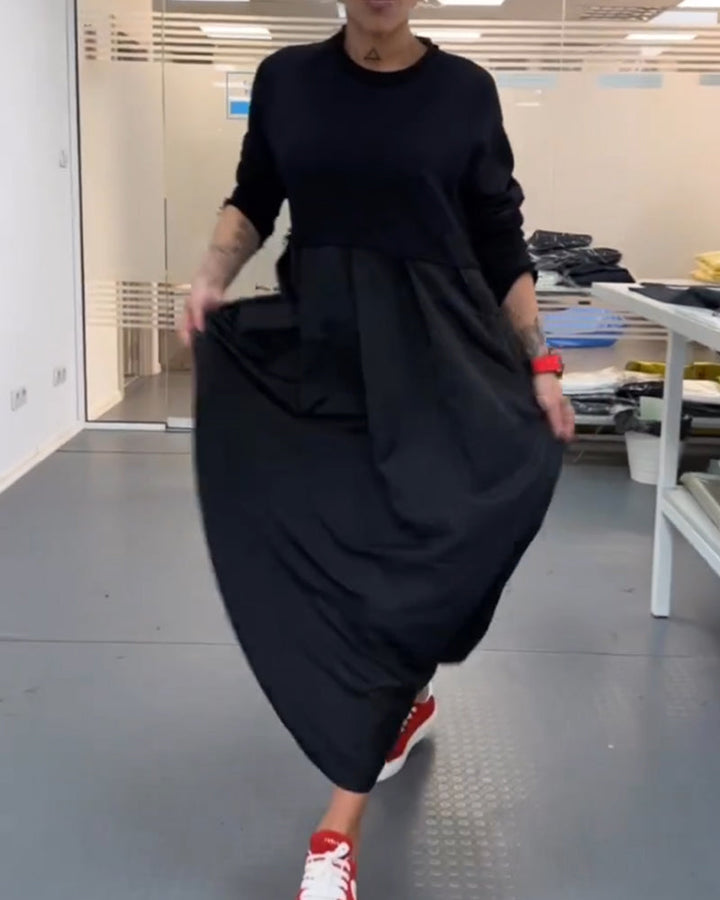 Robe longue décontractée de couleur unie