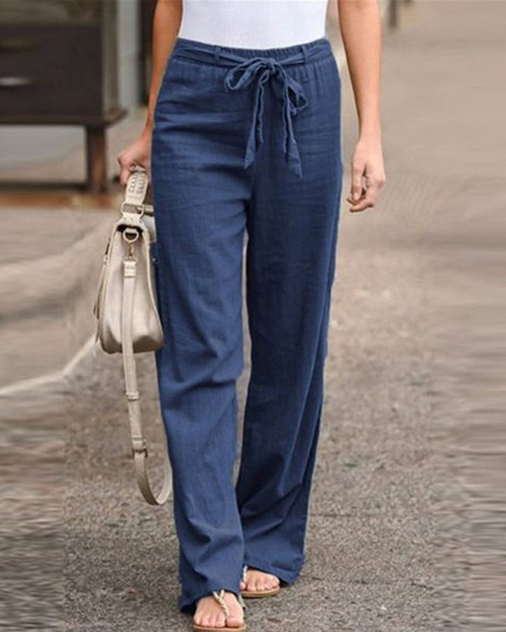 Pantalon à jambes droites et taille élastique