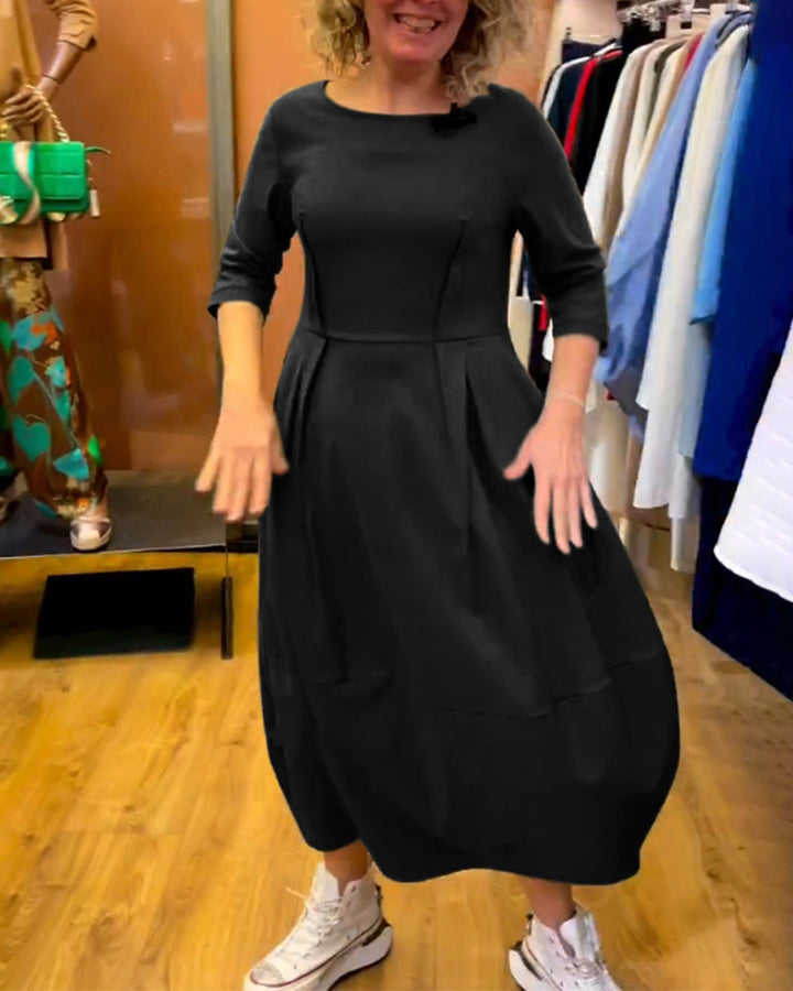 Robe à col rond et manches 2/3