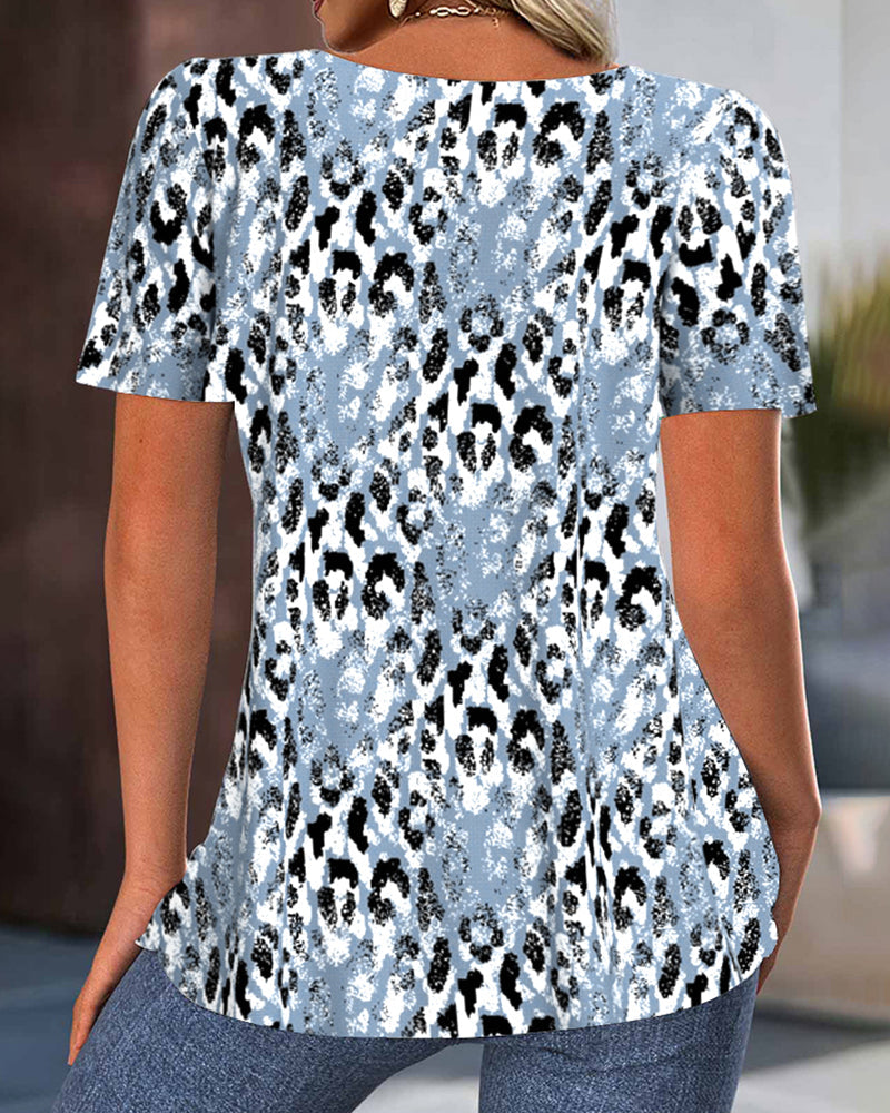 T-shirt Col Rond Manches Courtes Imprimé