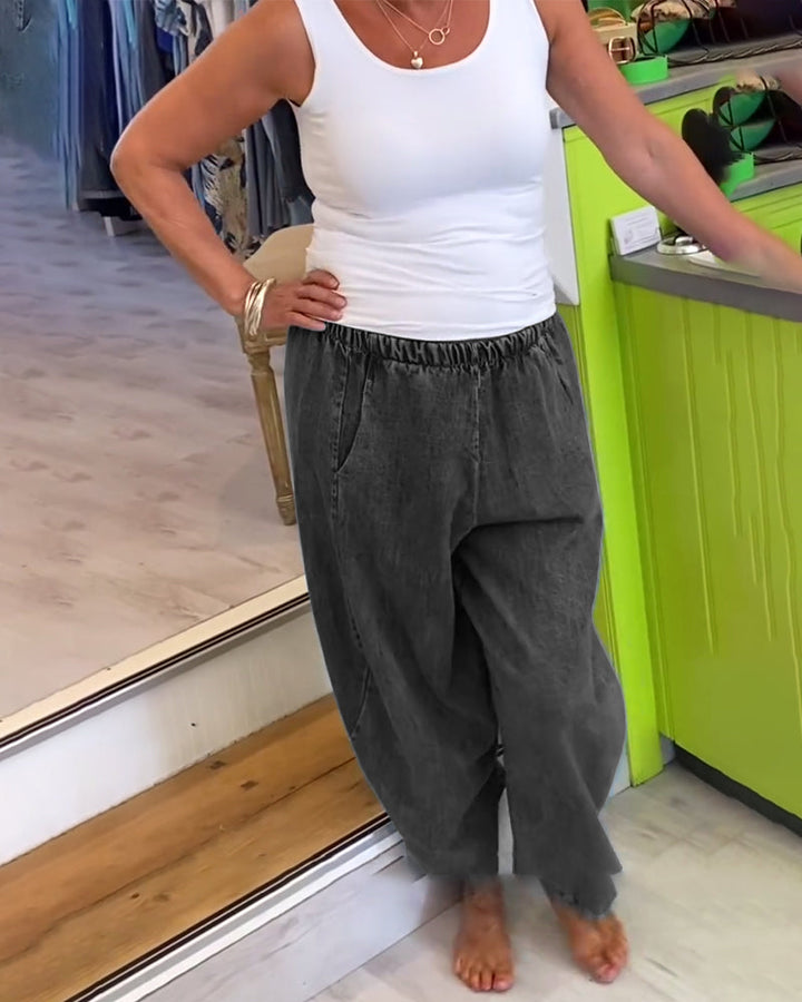 Jean Décontracté À Taille Élastique
