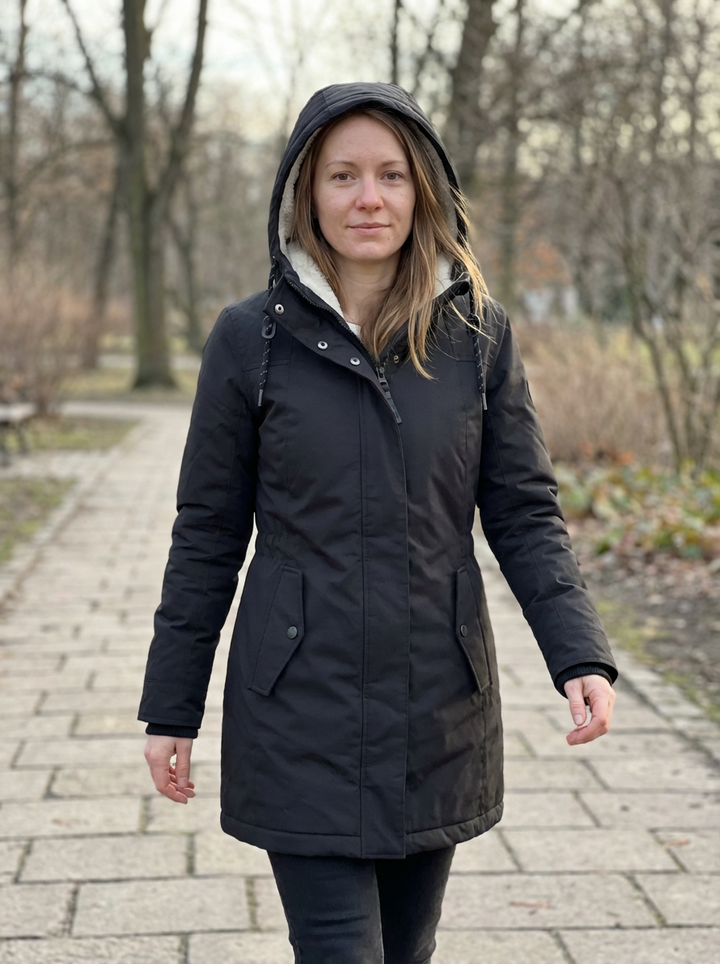 Éliane – długi, wodoodporny płaszcz zimowy damski, ciepły i elegancki