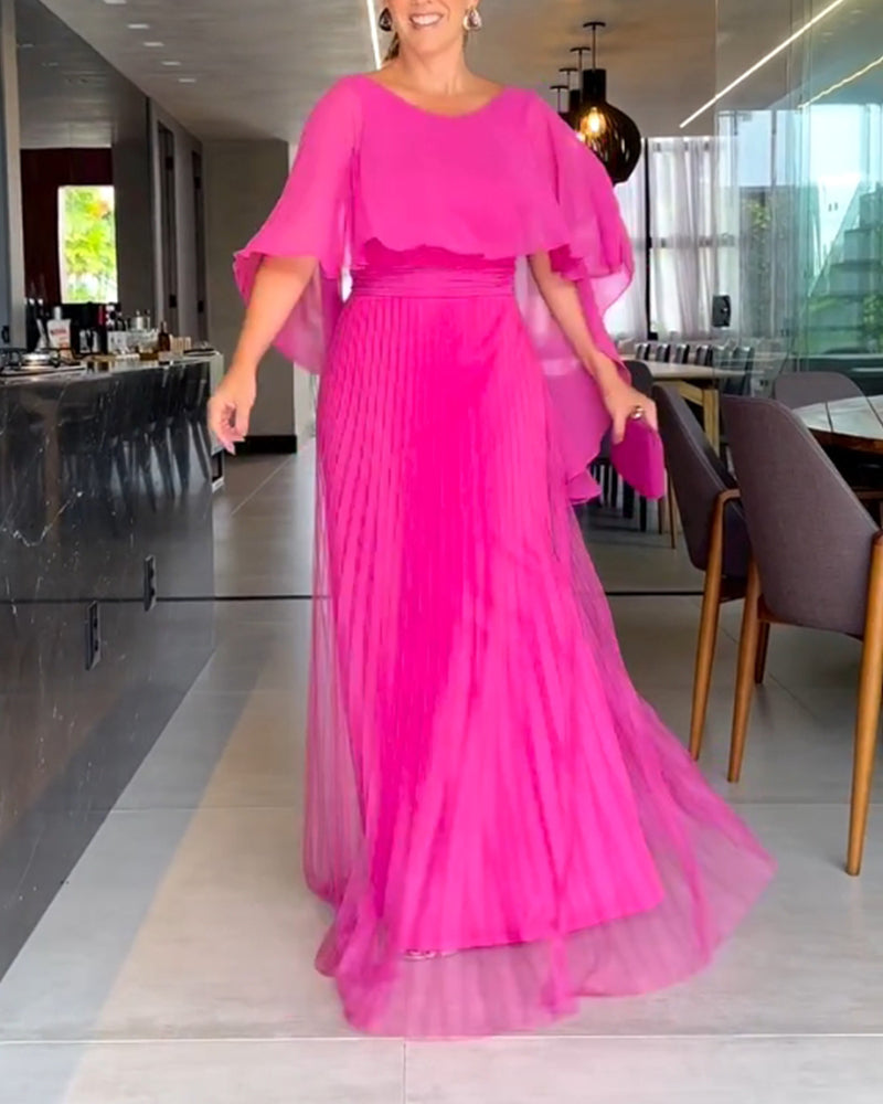 Robe longue à col rond et ligne A