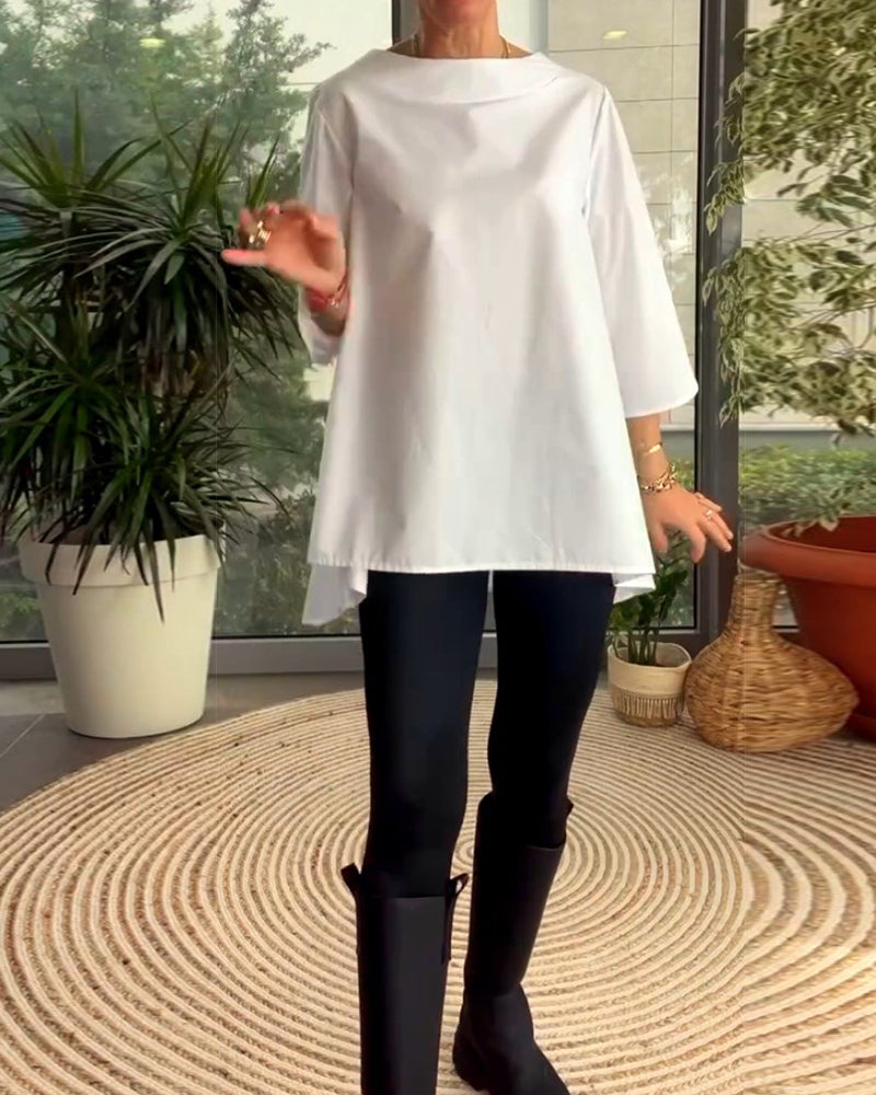 Haut de couleur unie style de déplacement