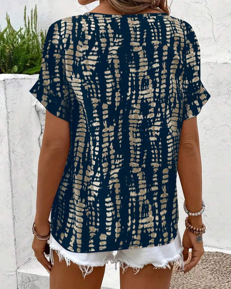 T-Shirt Imprimé Rétro Manches Courtes