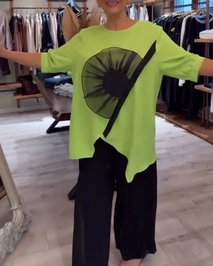 T-Shirt Imprimé Fleuri Manches Courtes Décontracté