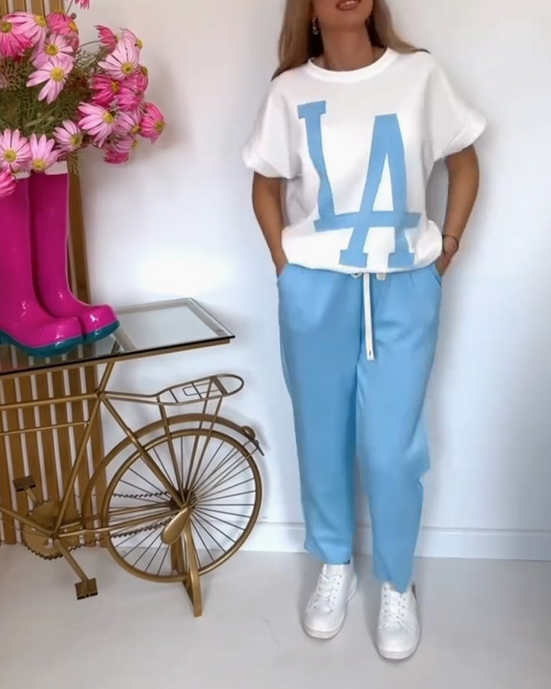 Zdefiniuj Casual Letter Print Sports
