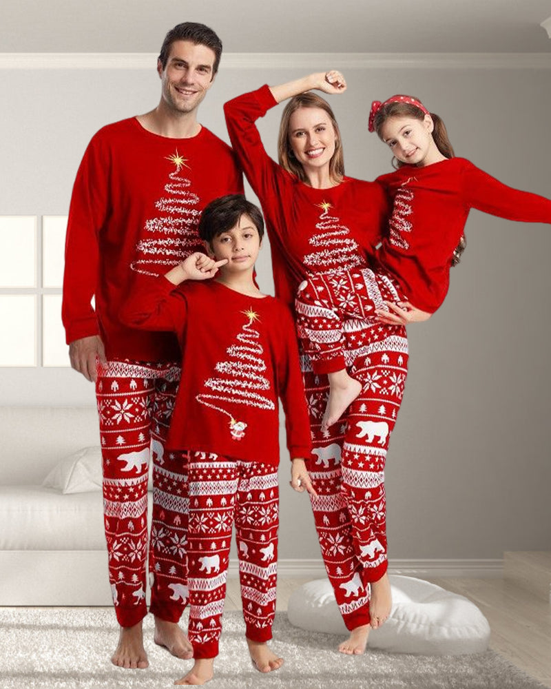 Pyjama familial de Noël à imprimé sapin de Noël